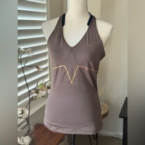 Nike Elegant DRI-FIT Women's Brown Tank Top, Size M, Very Good Condition
